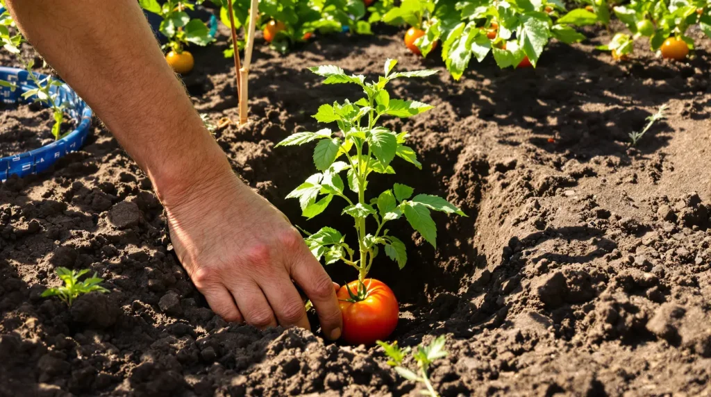 Il enfonce ses plants de tomates jusqu'au cou dans la terre : ce qui pousse sous le sol explique le goût